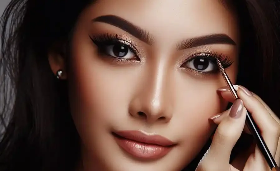 Tips Menggunakan Eyeliner, Agar Tampil Memukau dan Makin Percaya Diri Ilustrasi seorang wanita sedang menggunakan eyeliner
